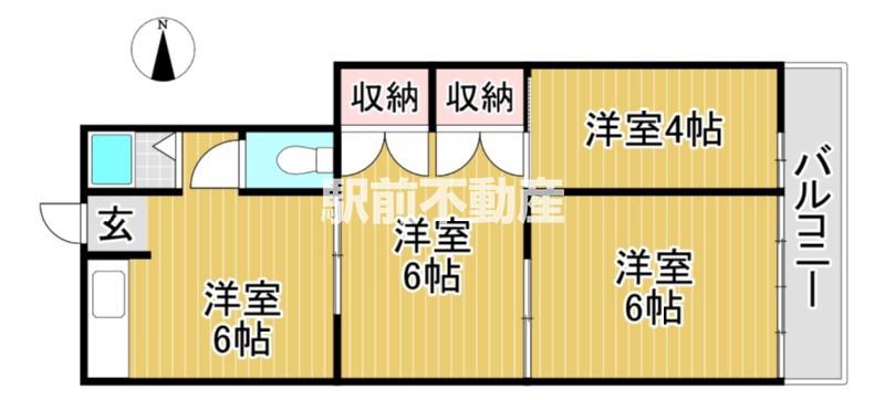 シティコーポ堤(3DK/3階)の間取り写真