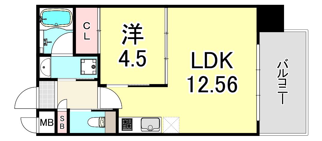 プレジオ塚本ASIAN(1LDK/10階)の間取り写真