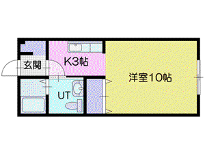 ポプリ春日町II(1K/1階)の間取り写真
