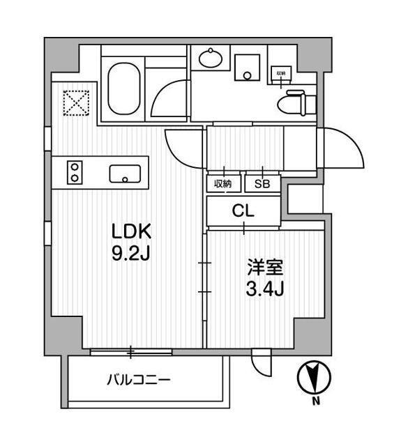 ライトハウス中馬込(1LDK/7階)の間取り写真