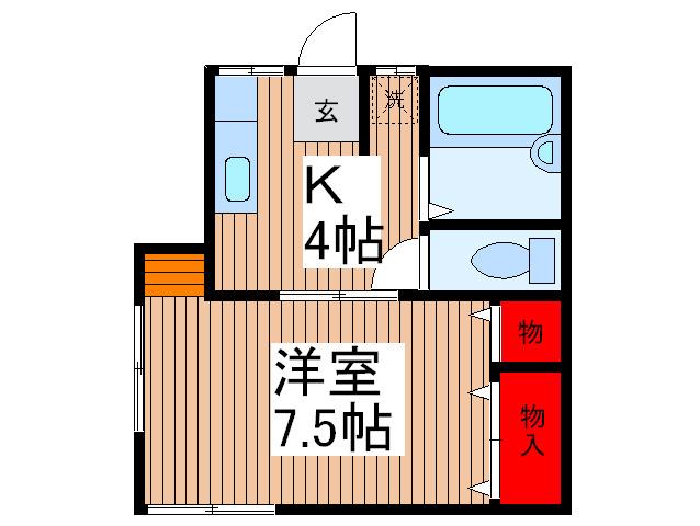ロランジェ(1K/2階)の間取り写真