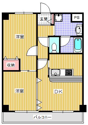 コンフォール・エスティオ(2DK/10階)の間取り写真