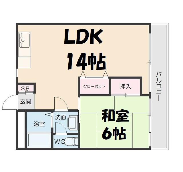 第16オオタビル(1LDK/7階)の間取り写真