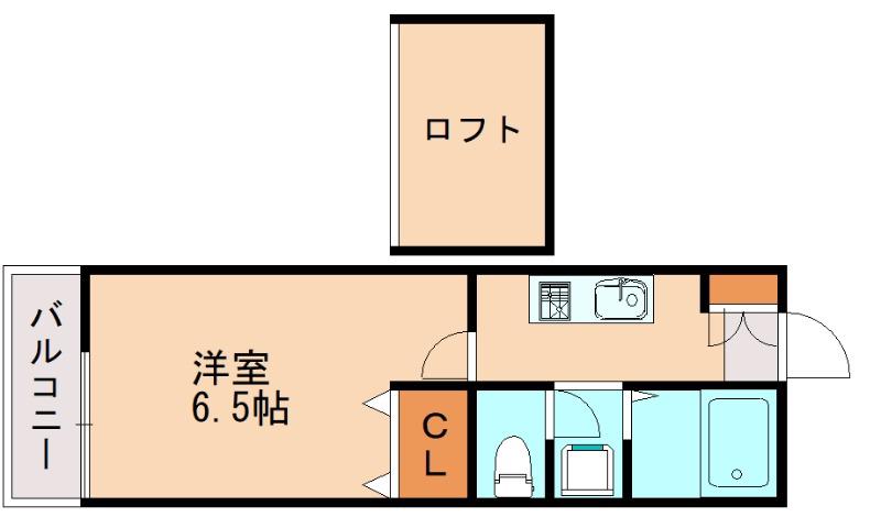レンブランサ若宮A(1K/1階)の間取り写真
