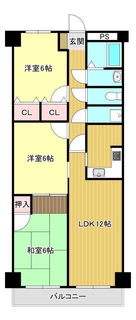 リアライズ城北(3LDK/5階)の間取り写真
