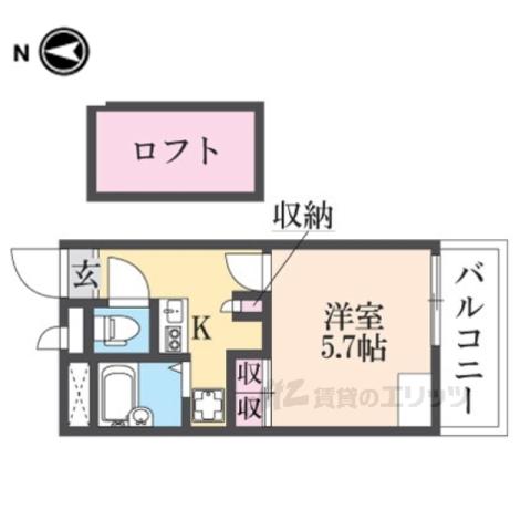 レオパレス武庫川B(1K/3階)の間取り写真