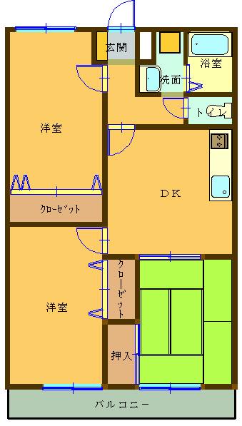 ラーク樋口(3DK/2階)の間取り写真