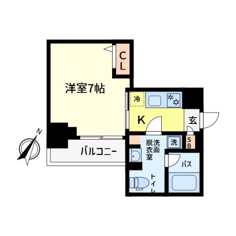 ラフィスタ金町(1K/6階)の間取り写真