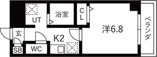 KS GARDEN泉(1K/2階)の間取り写真