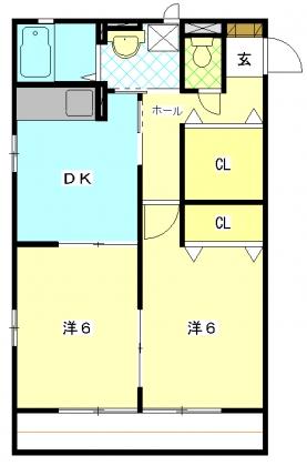 シャンテ(2SDK/1階)の間取り写真