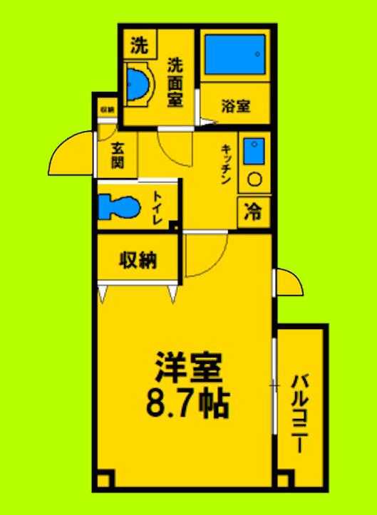 シエテ南塚口(1K/3階)の間取り写真