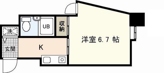ダイアパレス横川公園(1K/2階)の間取り写真