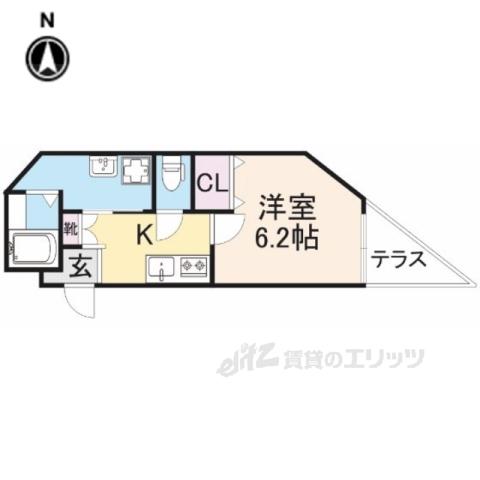 アンリシールⅢ(1K/3階)の間取り写真