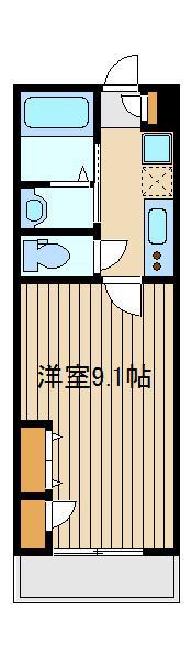 ペンカーティス(1K/3階)の間取り写真