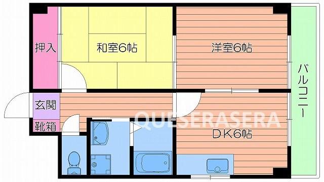エクセル山本(2DK/2階)の間取り写真