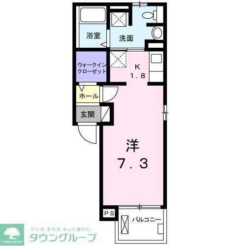 パインハースト(1K/2階)の間取り写真