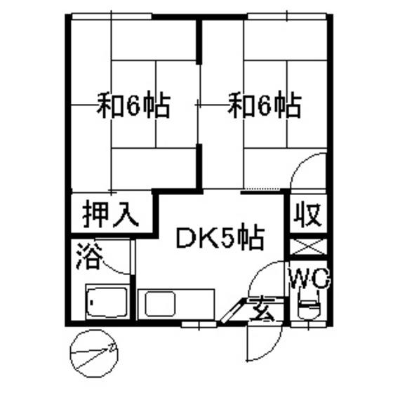 エステート城東(2DK/1階)の間取り写真