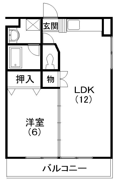 レイクコート富塚(1LDK/2階)の間取り写真
