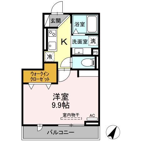 ぴりか/ひより ぴりか(1K/3階)の間取り写真