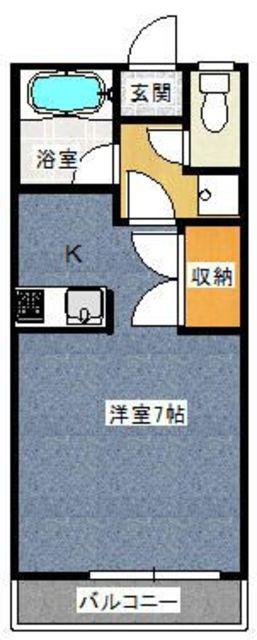 ライラックハイツ(1K/1階)の間取り写真