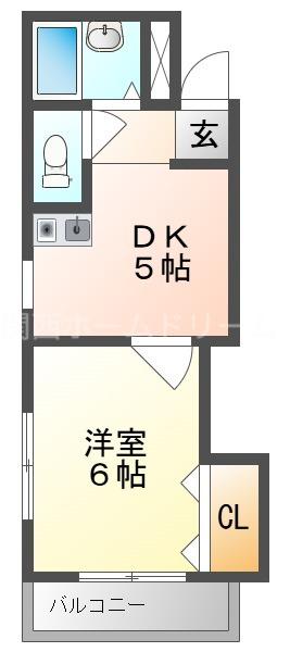 ヴィレッヂコート深田(1DK/3階)の間取り写真