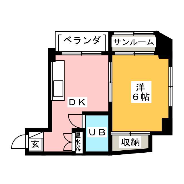 カートビル(1K/3階)の間取り写真