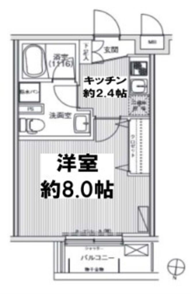 ブレス新中野(1K/3階)の間取り写真