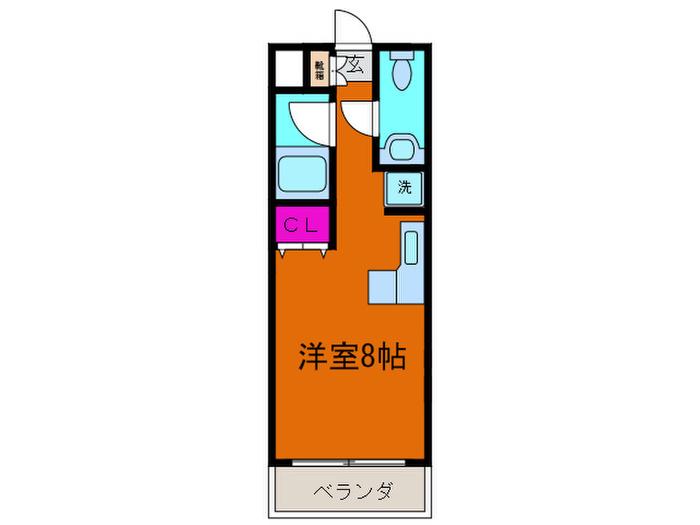 ウエルネスK(ワンルーム/3階)の間取り写真