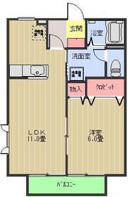 フォレストスクエア(1LDK/2階)の間取り写真