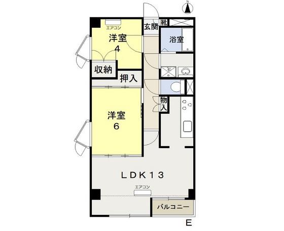 ヴィラ・ノーバ(2LDK/6階)の間取り写真