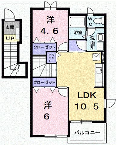 ピクシーハウス(2LDK/2階)の間取り写真