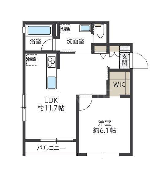 サニーウッズ(1LDK/2階)の間取り写真