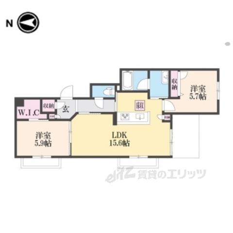 シャーメゾン フェリーチェ(2LDK/1階)の間取り写真