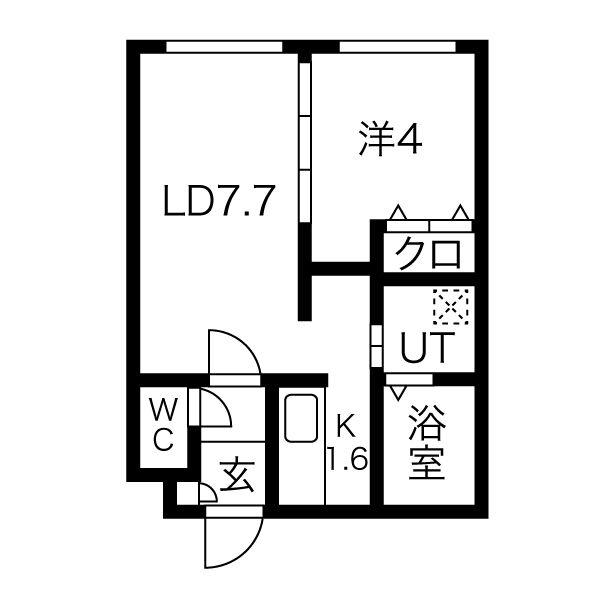 シティレジデンス北30(1LDK/1階)の間取り写真