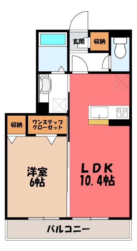 フェニックス(1LDK/3階)の間取り写真