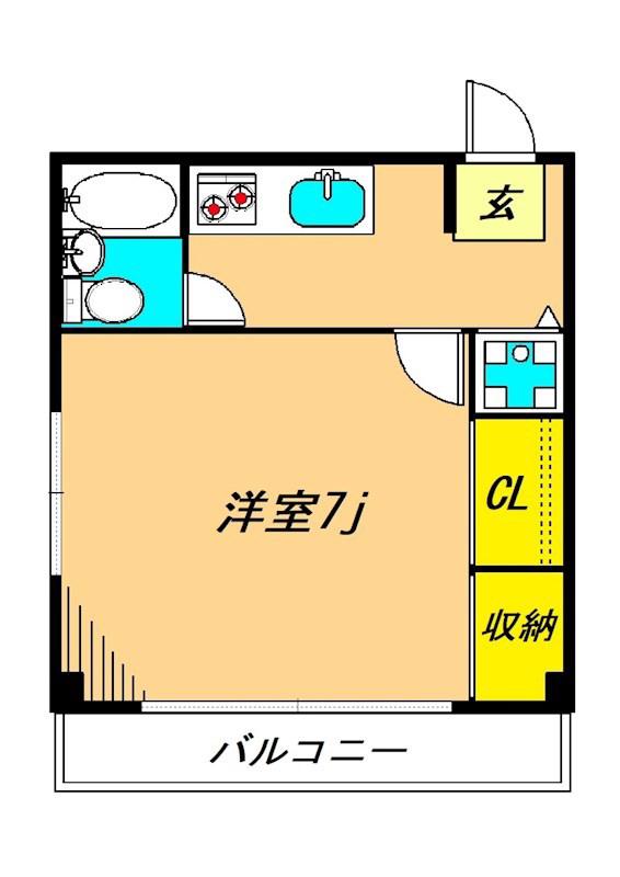 メゾンサンテ(1K/2階)の間取り写真