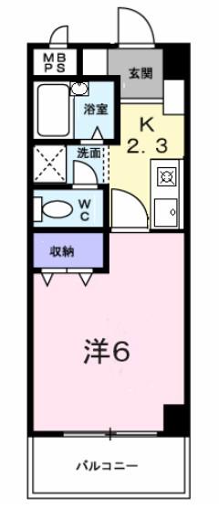 ウエストアベニュー(1K/3階)の間取り写真