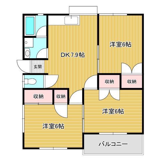第七サンコーポ(3DK/2階)の間取り写真