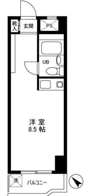 ソフトタウン新小岩(ワンルーム/1階)の間取り写真