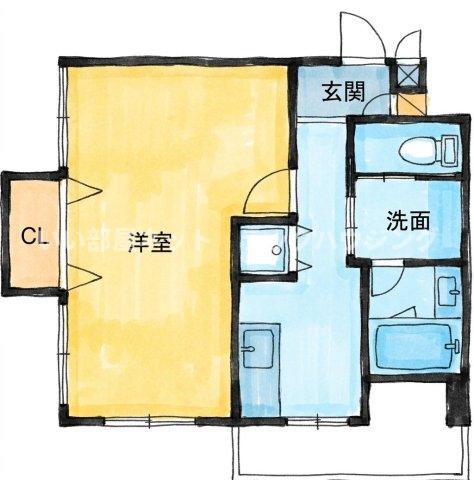 ラムール守口(1K/7階)の間取り写真