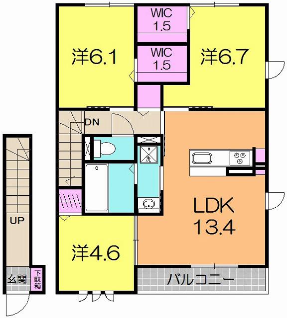 シトラスI(3LDK/2階)の間取り写真