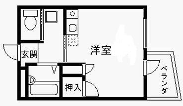 レークマンション(1K/1階)の間取り写真