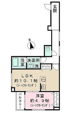 ミュール ノワール(1LDK/2階)の間取り写真