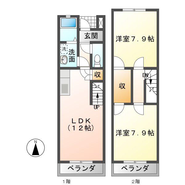 ア・ドリームNEO(2LDK/1階)の間取り写真