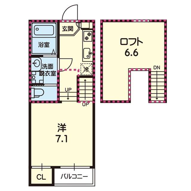 ステラ長嶺南(1K/2階)の間取り写真