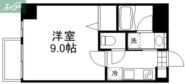 月光岡山市役所前(1K/8階)の間取り写真