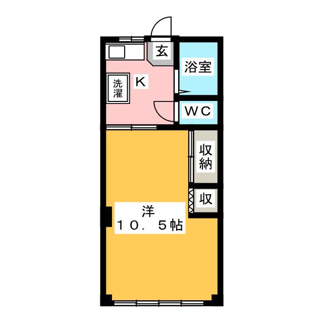月見野ハイツ(1K/2階)の間取り写真