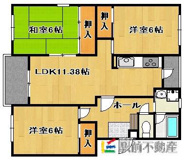 リバーサイドマンショントトロ(3LDK/1階)の間取り写真