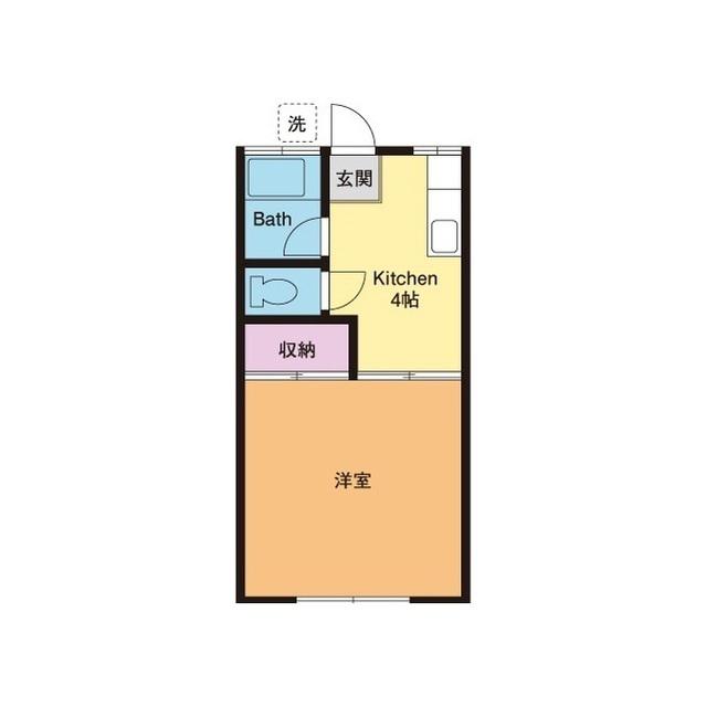 コーポ桂B(1K/1階)の間取り写真