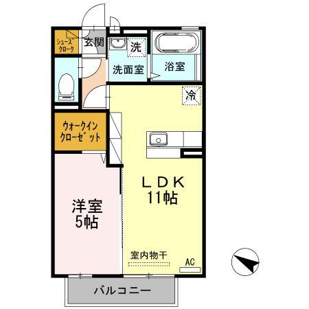 フローラルセントルージュ(1LDK/2階)の間取り写真
